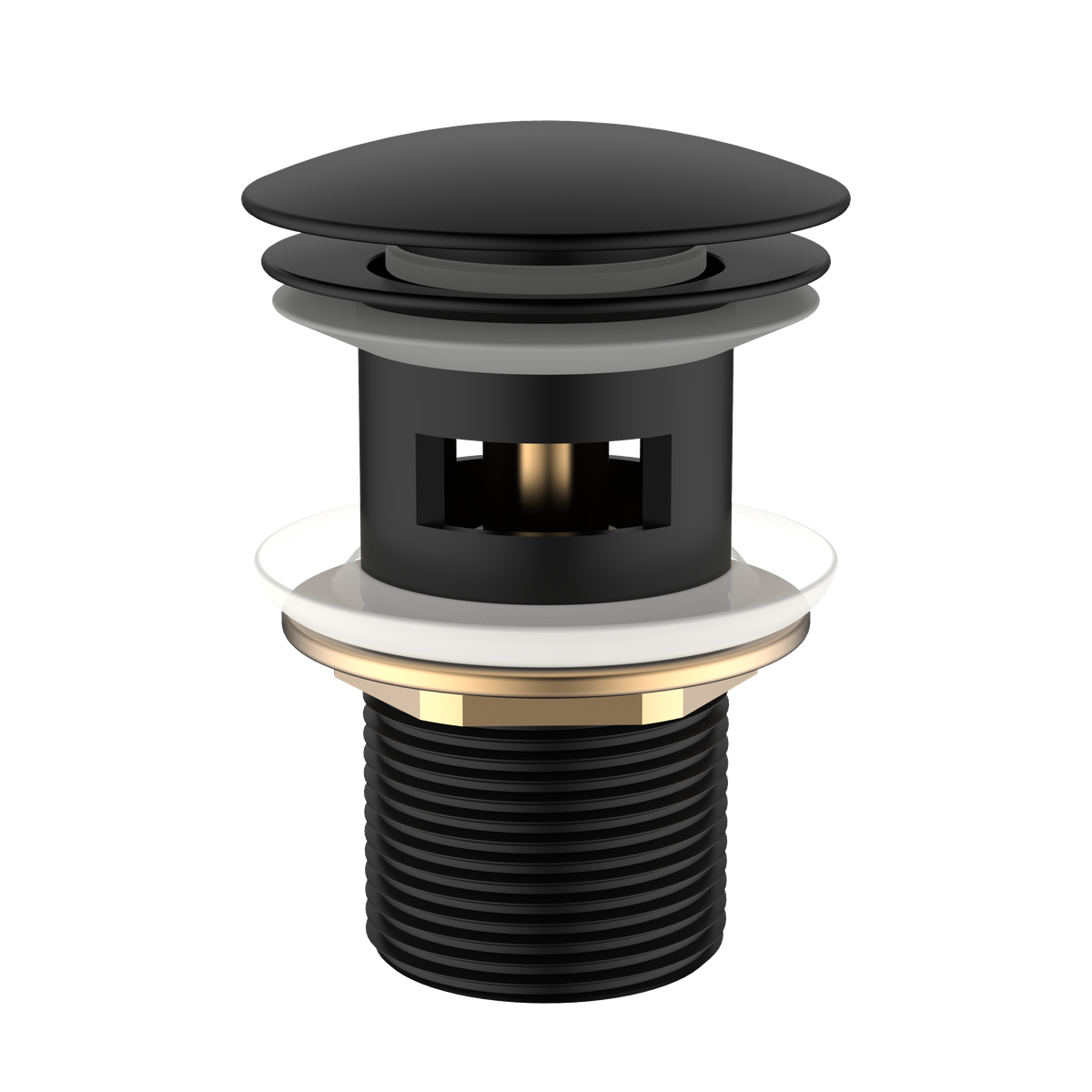 Korek Click Clack do umywalki z przelewem – kolekcja HYDRONE AVAPAX, czarny mat, AKHY121311 – widok produktu