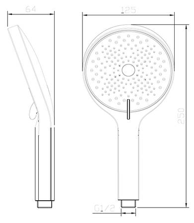 Słuchawka prysznicowa 3F - trzyfunkcyjna