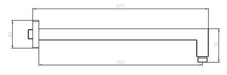 Ramię natrysku stal nierdzewna 37,7 cm