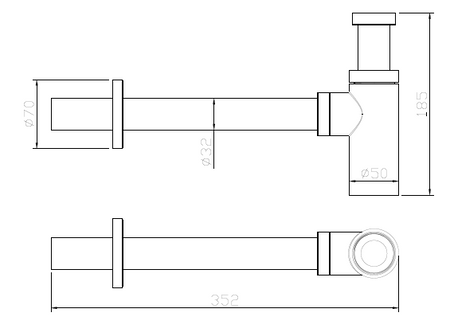 Syfon umywalkowy butelkowy stal nierdzewna