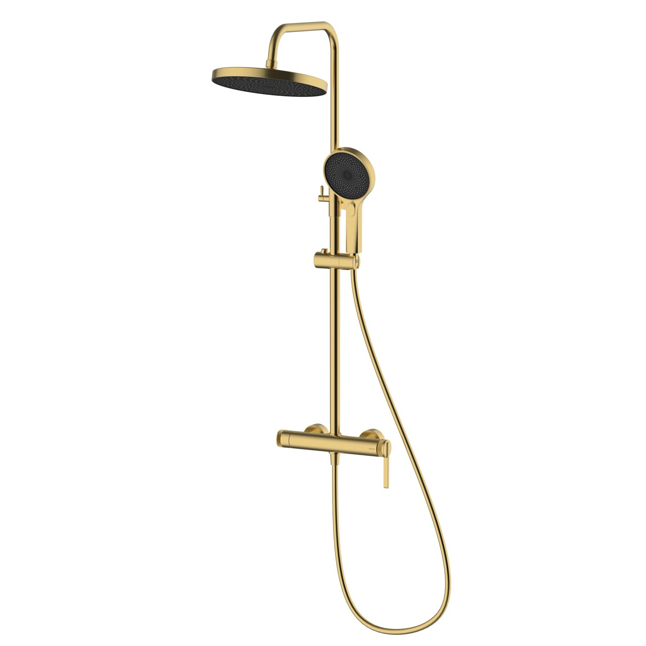 Deszczownica z baterią prysznicową dwufunkcyjną – AUREVO AVAPAX, złoty szczotkowany Brushed Gold, ADAU621221 – widok produktu