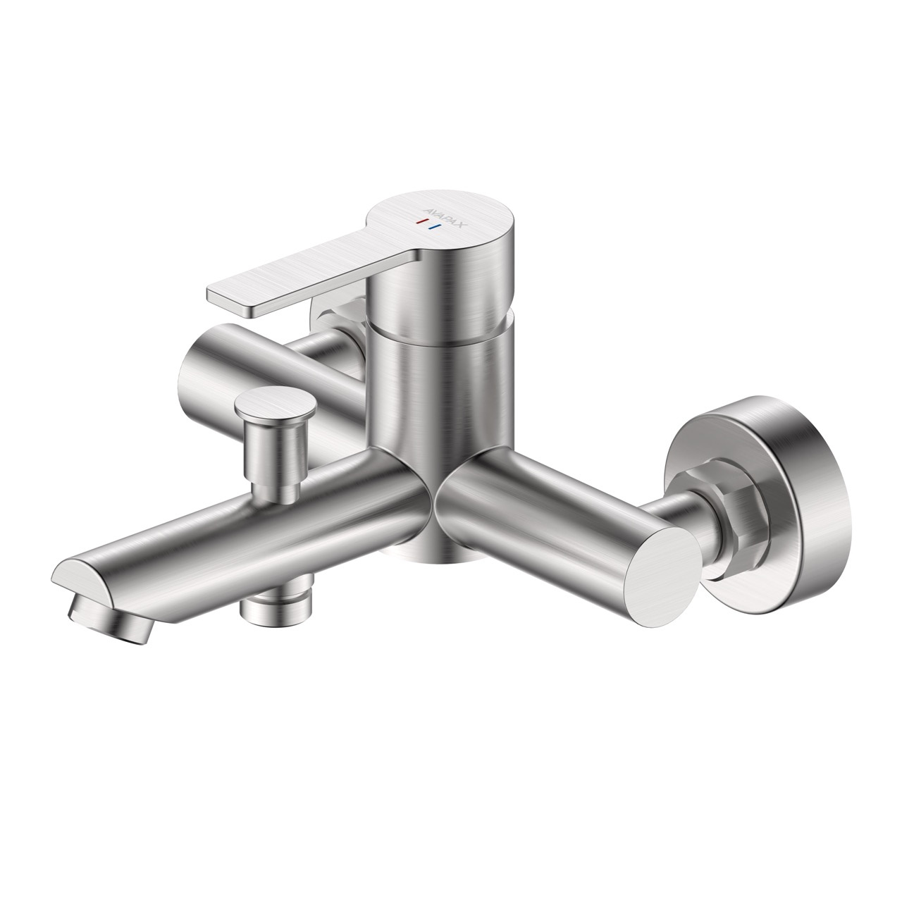 Bateria wannowa ścienna z przełącznikiem natrysku AVAPAX MISTELLA stal szczotkowana ABMI211511 do wanny i prysznica