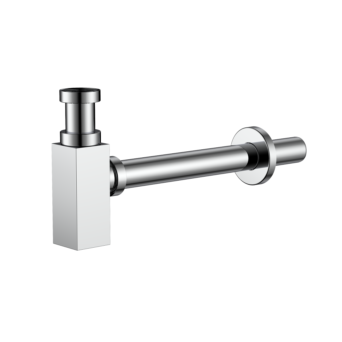 Syfon umywalkowy butelkowy stal nierdzewna – kolekcja CUBE – chrom połysk – kod AFCU111111 – widok produktu AVAPAX