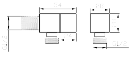 Zawór kątowy przyłączeniowy 1/2x3/8 mosiężny