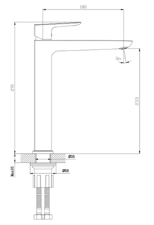 Bateria umywalkowa stojąca wysoka - nablatowa