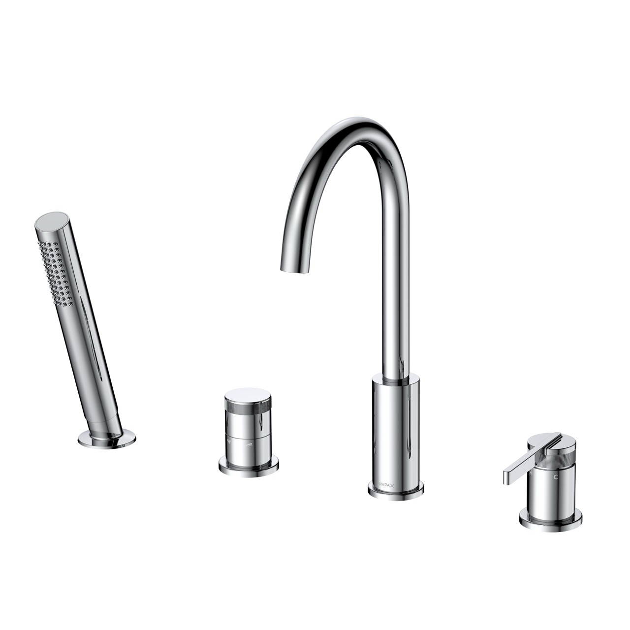 Bateria wannowa 4-otworowa AVAPAX AUREVO chrom połysk kod ABAU241221 – widok produktu do strefy wanny