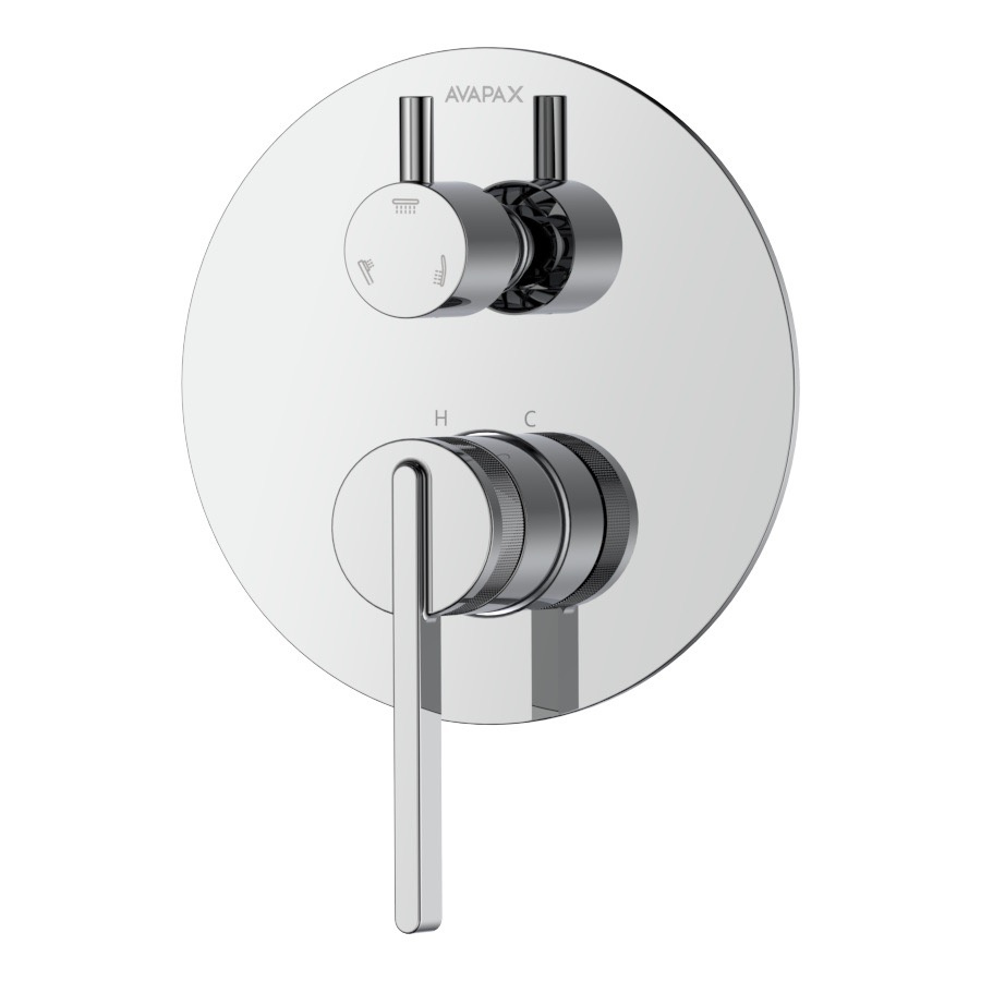 Bateria prysznicowo-wannowa podtynkowa trzyfunkcyjna AVAPAX AUREVO, chrom połysk, kod ABAU5311C1 – panel sterujący