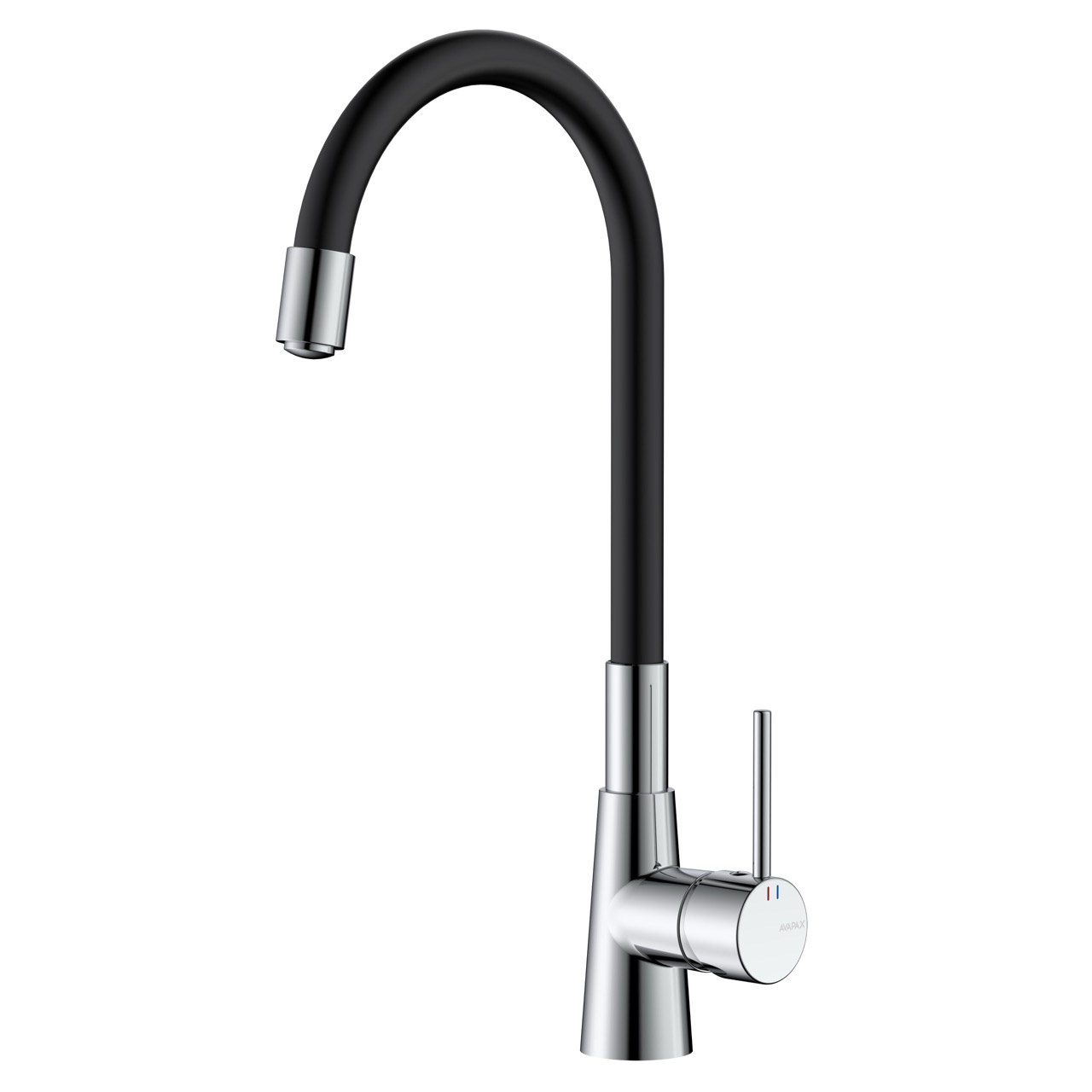 Bateria kuchenna stojąca z elastyczną wylewką AVAPAX ONCLO chrom połysk / czarny mat ABON7217F1 – kuchnia