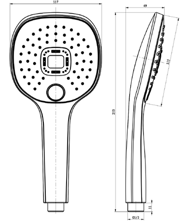Słuchawka prysznicowa  3F  - trzyfunkcyjna