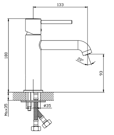 Bateria umywalkowa stojąca