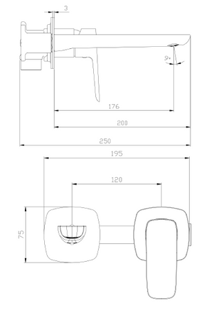 Bateria umywalkowa podtynkowa