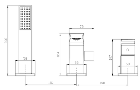 Bateria wannowa 3-otworowa
