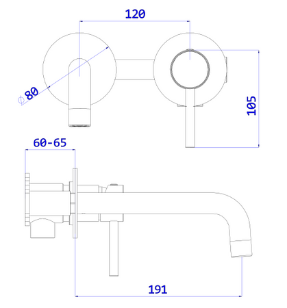 Bateria umywalkowa podtynkowa