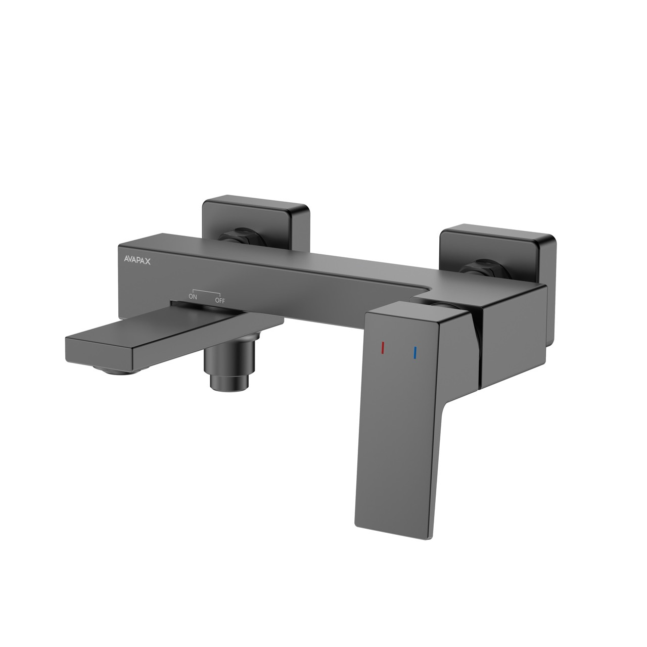 Bateria wannowa ścienna z przełącznikiem natrysku i ruchomą wylewką AVAPAX VELLANO, gun metal mat, kod ABVE2114H1 – widok produktu
