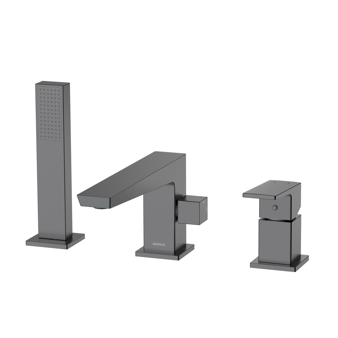 Bateria wannowa 3-otworowa AVAPAX VELLANO, gun metal mat, kod ABVE231421 – widok produktu