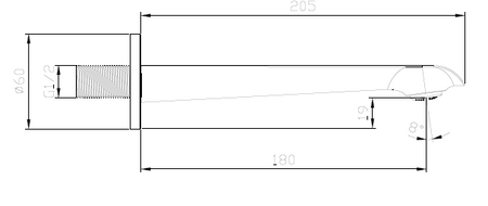 Wylewka wannowa do baterii podtynkowych