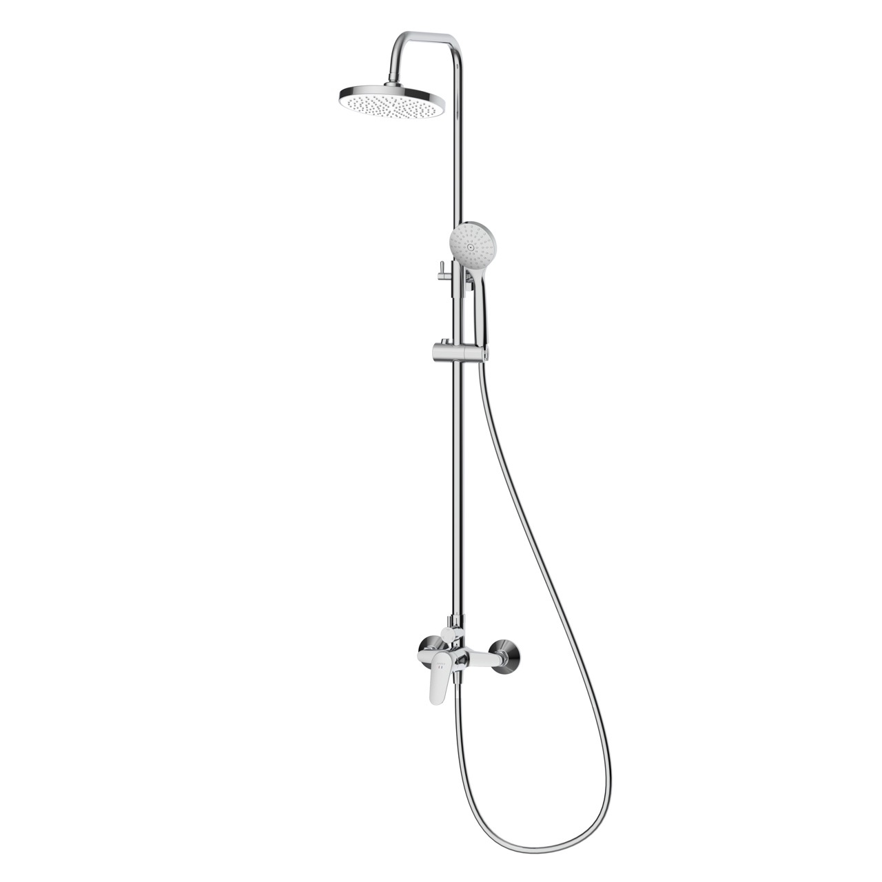 Deszczownica z baterią prysznicową dwufunkcyjną – WELORA – chrom połysk – ADWE6211C1 – zestaw natryskowy