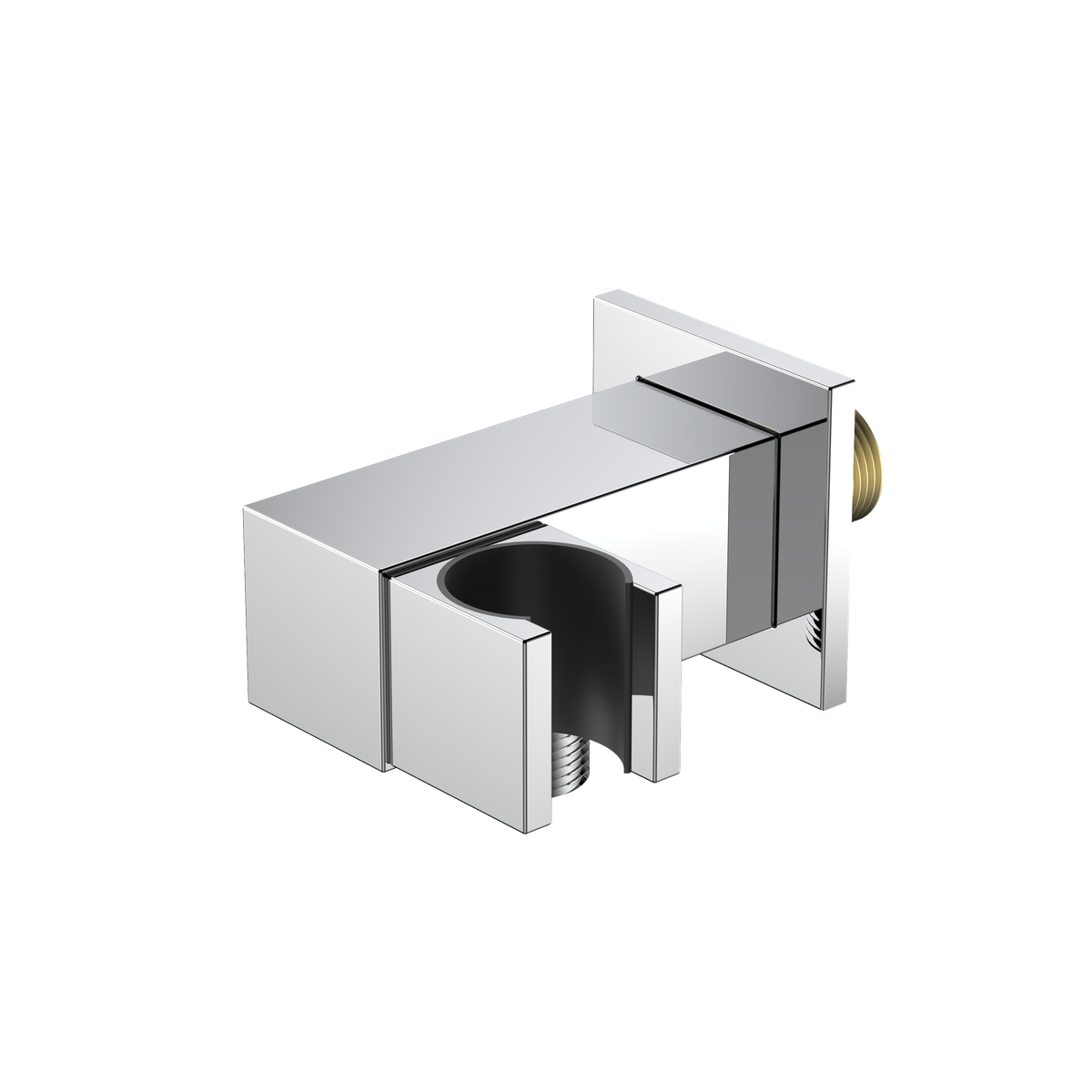 Przyłącze kątowe z uchwytem na słuchawkę boczne CUBE chrom APCU131111 – strefa prysznica, widok perspektywiczny