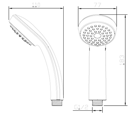Słuchawka prysznicowa 1F - jednofunkcyjna