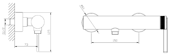 Bateria prysznicowa AVAPAX AUREVO chrom w połysku ABAU301111 – widok z przodu, łazienka nowoczesna