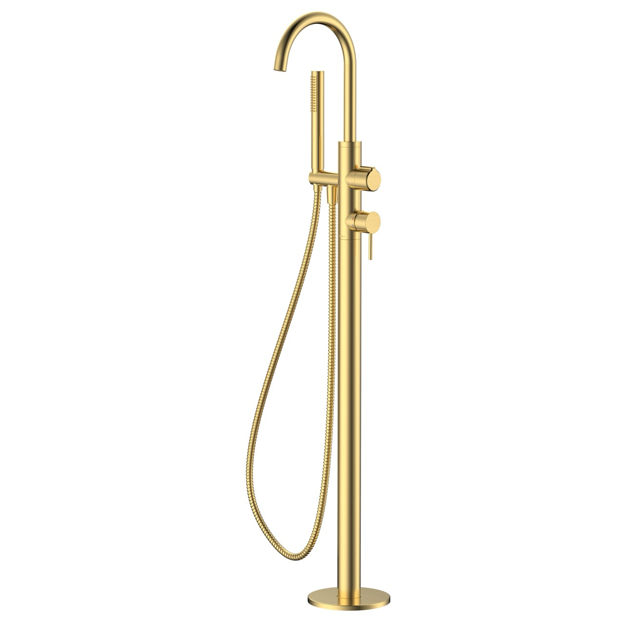 Bateria wannowa wolnostojąca z zestawem natryskowym AVAPAX – kolekcja ULTIMATE, złoty szczotkowany Brushed Gold, kod ABUL221221 – widok produktu