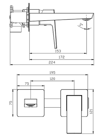 Bateria umywalkowa podtynkowa