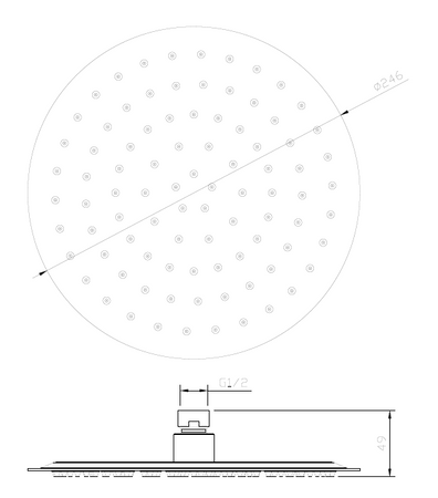 Głowica deszczowni okrągła stal nierdzewna 25 cm