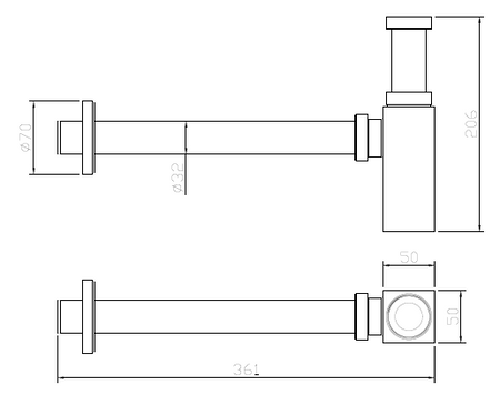 Syfon umywalkowy butelkowy stal nierdzewna