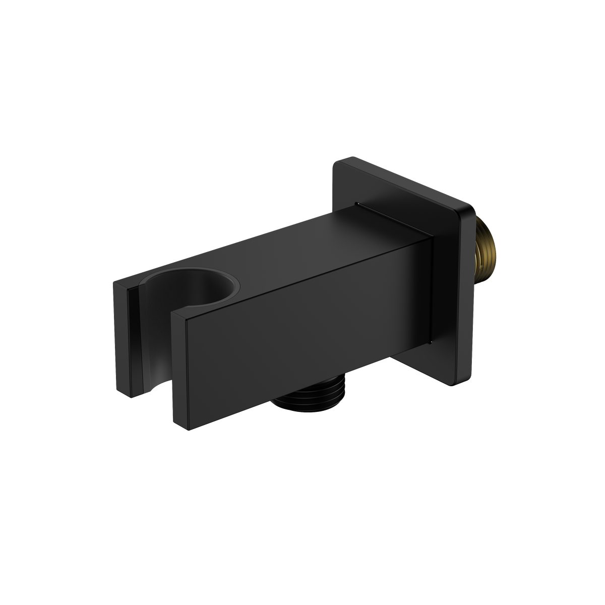 Przyłącze kątowe z uchwytem na słuchawkę proste – CUBE – czarny mat – APCU121311 – strefa prysznica
