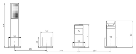 Bateria wannowa 4-otworowa