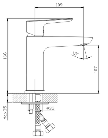 Bateria umywalkowa stojąca