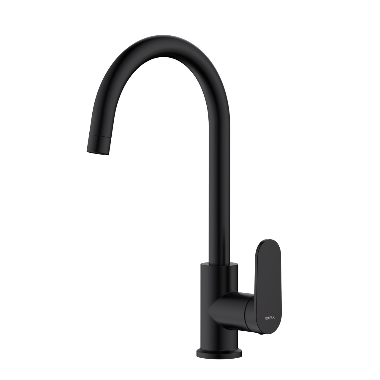 Bateria kuchenna stojąca z wylewką U – kolekcja LUNEPO – czarny mat – kod ABLU171311 – bateria do kuchni AVAPAX