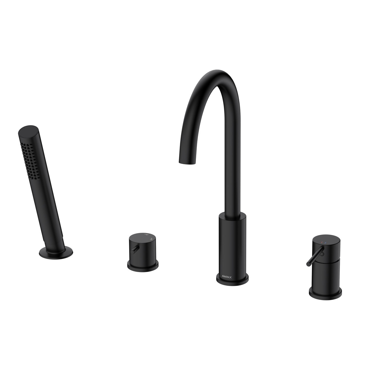 Bateria wannowa 4-otworowa – kolekcja ULTIMATE – czarny mat – ABUL241321 – widok zestawu