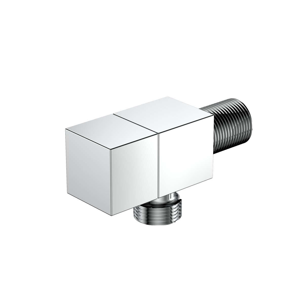 Zawór kątowy przyłączeniowy 1/2x3/8 mosiężny – kolekcja CUBE – chrom, połysk – kod AOCU211111 – widok produktu