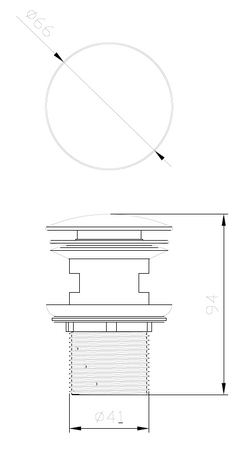 Korek Click Clack do umywalki z przelewem