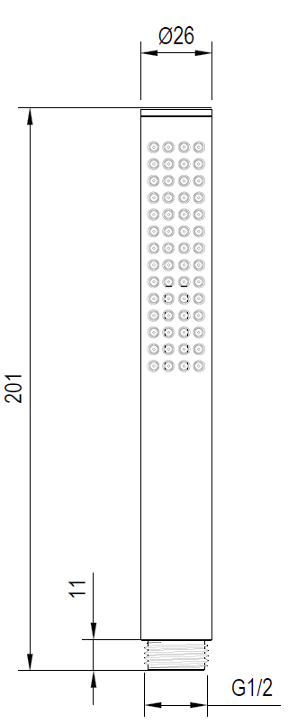 Słuchawka przysznicowa typu mikrofon 1F - jednofuknkcyjna UNLIMITED złoty szczotkowany Brushed Gold kod ASUN141211 – detal formy