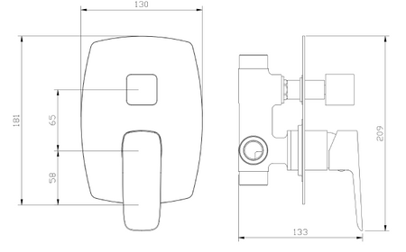 Bateria prysznicowo wannowa podtynkowa dwufunkcyjna