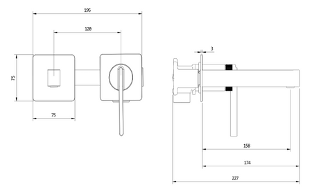 Bateria umywalkowa podtynkowa
