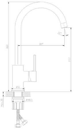 Bateria kuchenna stojąca z wylewką U