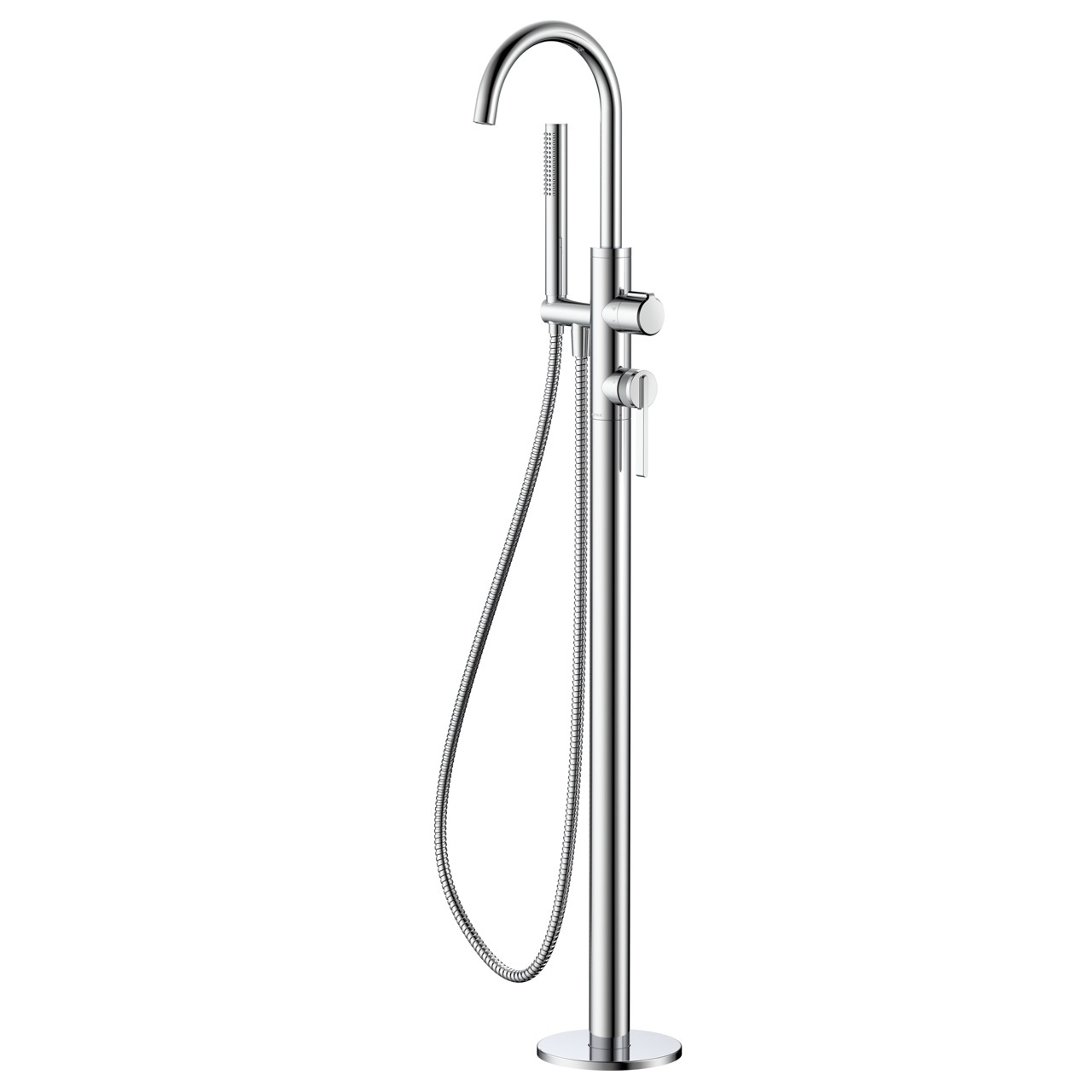 Bateria wannowa wolnostojąca z zestawem natryskowym AVAPAX AUREVO chrom połysk, kod ABAU221121 – widok produktu