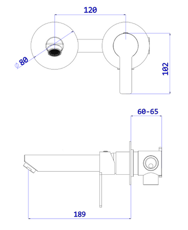 Bateria umywalkowa podtynkowa