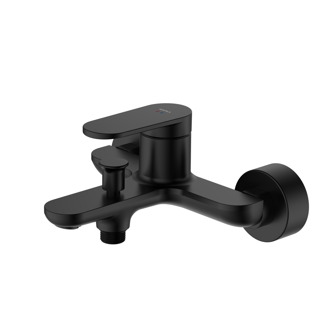 Bateria wannowa ścienna z przełącznikiem natrysku AVAPAX LUNEPO, czarny mat, kod ABLU211311 – do wanny i natrysku