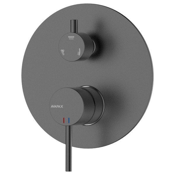 Bateria prysznicowo wannowa podtynkowa trzyfunkcyjna – ULTIMATE – gun metal (mat) – kod ABUL5314C1 – widok produktu