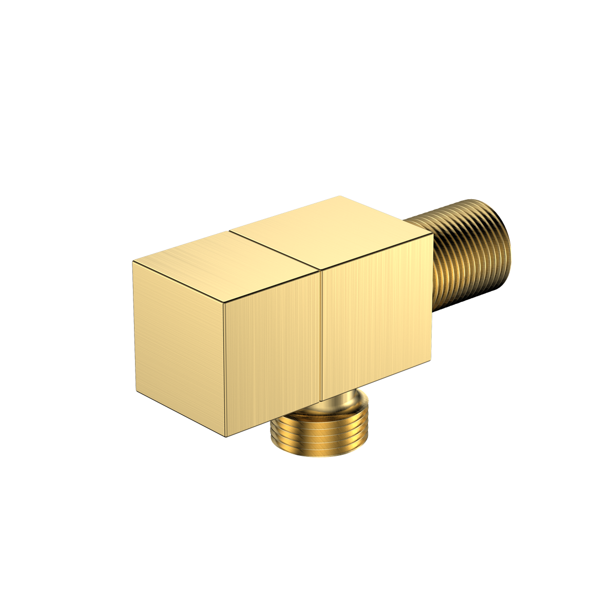 Zawór kątowy przyłączeniowy 1/2x3/8 mosiężny – CUBE – złoty szczotkowany (Brushed Gold) – AOCU211211 – widok perspektywiczny