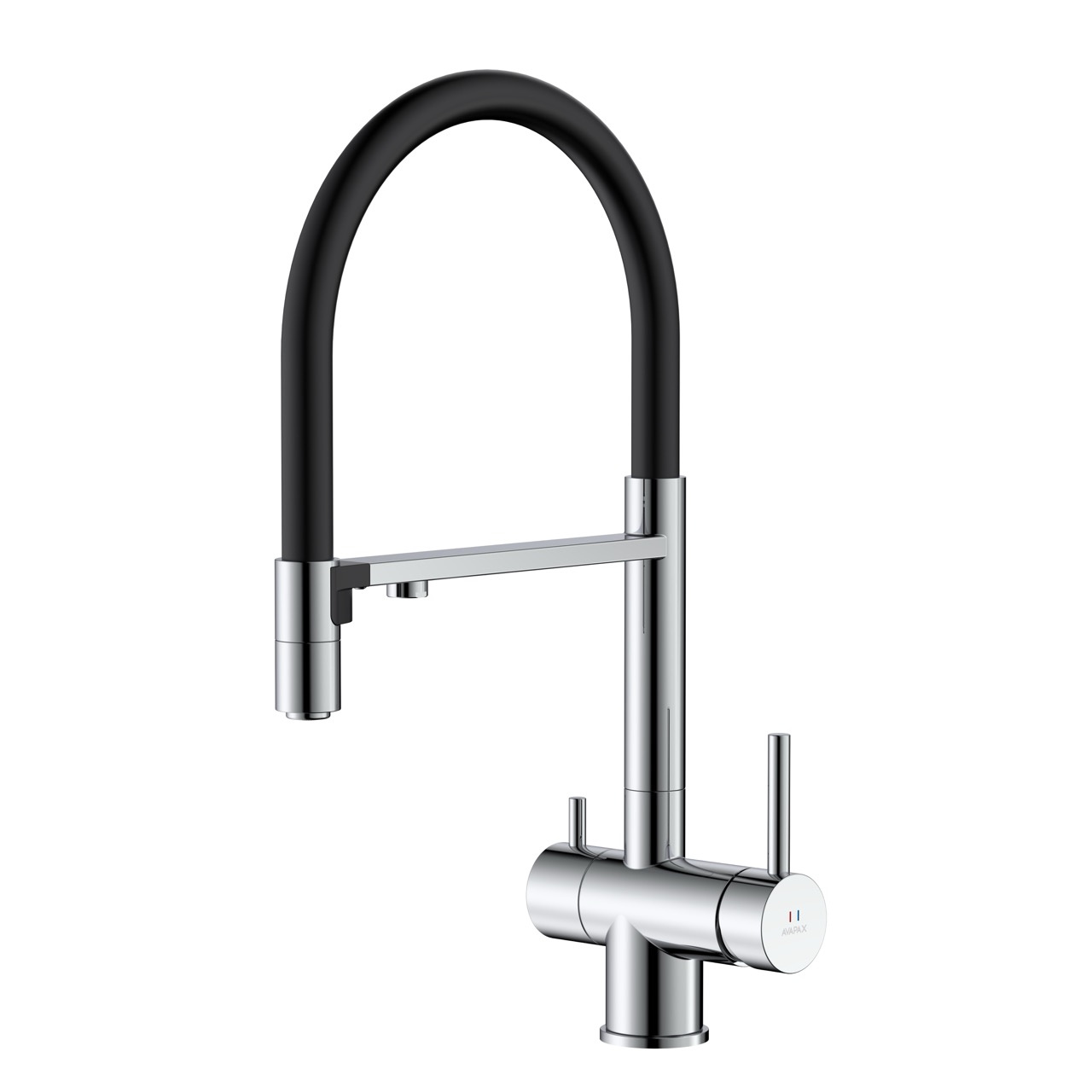 Bateria kuchenna stojąca z elastyczną wylewką i podłączeniem do filtra wody, dwa rodzaje strumienia – kolekcja DAPUR – chrom szczotkowany – kod ABDA7517F1 – widok produktu