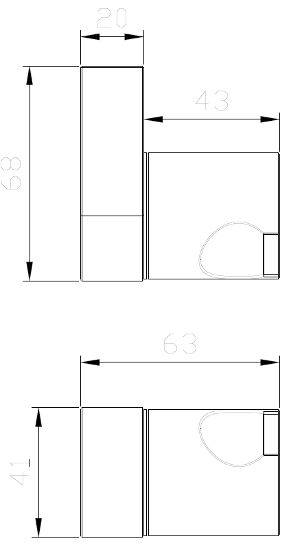 Uchwyt punktowy AVAPAX RONDE czarny mat AURO121311 – techniczny rysunek wymiarów, kolekcja RONDE