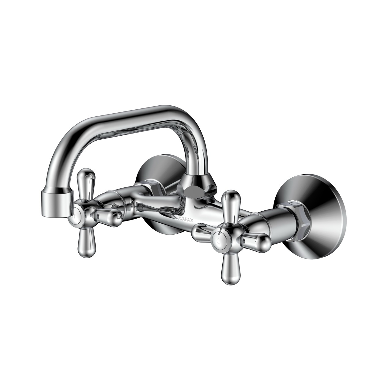 Bateria kuchenna ścienna dwuuchwytowa AVAPAX ZAHARRA chrom połysk ABZA161111 do kuchni – ujęcie produktowe