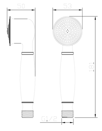 Słuchawka prysznicowa  1F - jednofunkcyjna