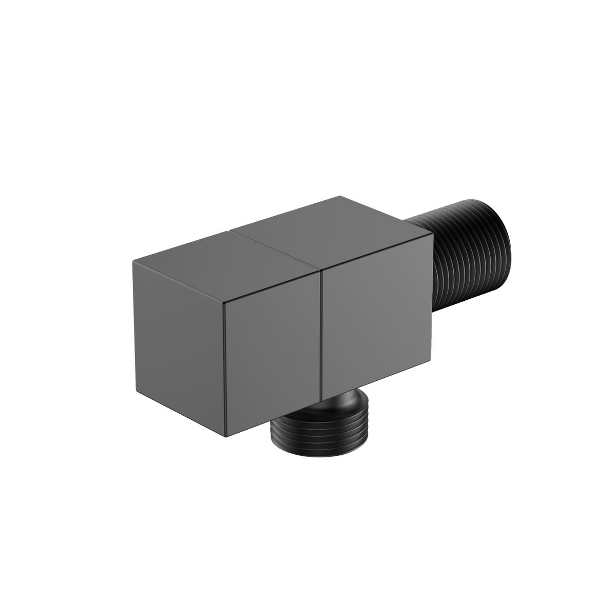 Zawór kątowy przyłączeniowy 1/2x3/8 mosiężny – CUBE – gun metal mat – kod AOCU211411 – detal produktowy