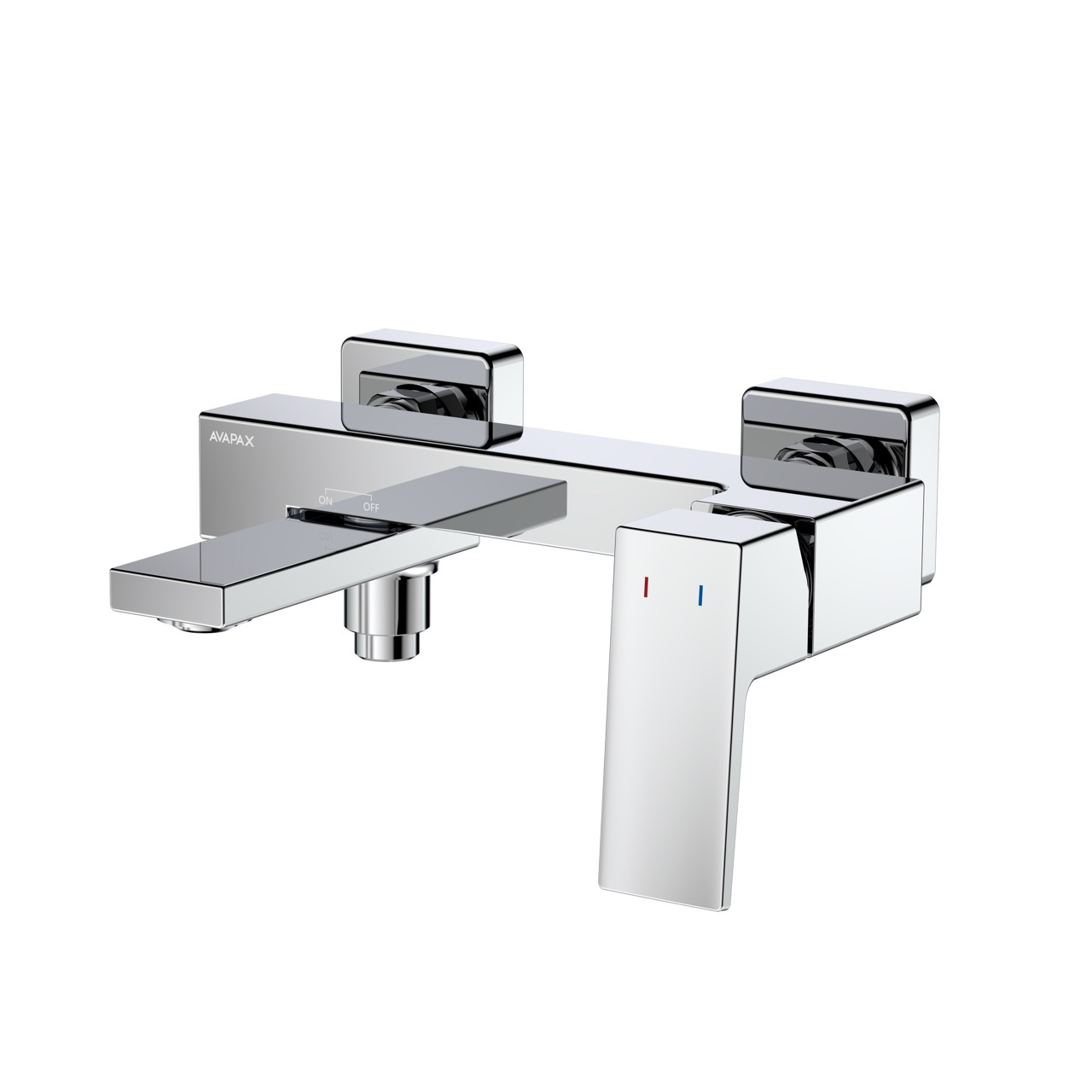 Bateria wannowa ścienna z przełącznikiem natrysku i ruchomą wylewką – kolekcja VELLANO – błyszczący chrom – kod ABVE2111H1 – bateria do wanny z przełącznikiem natrysku